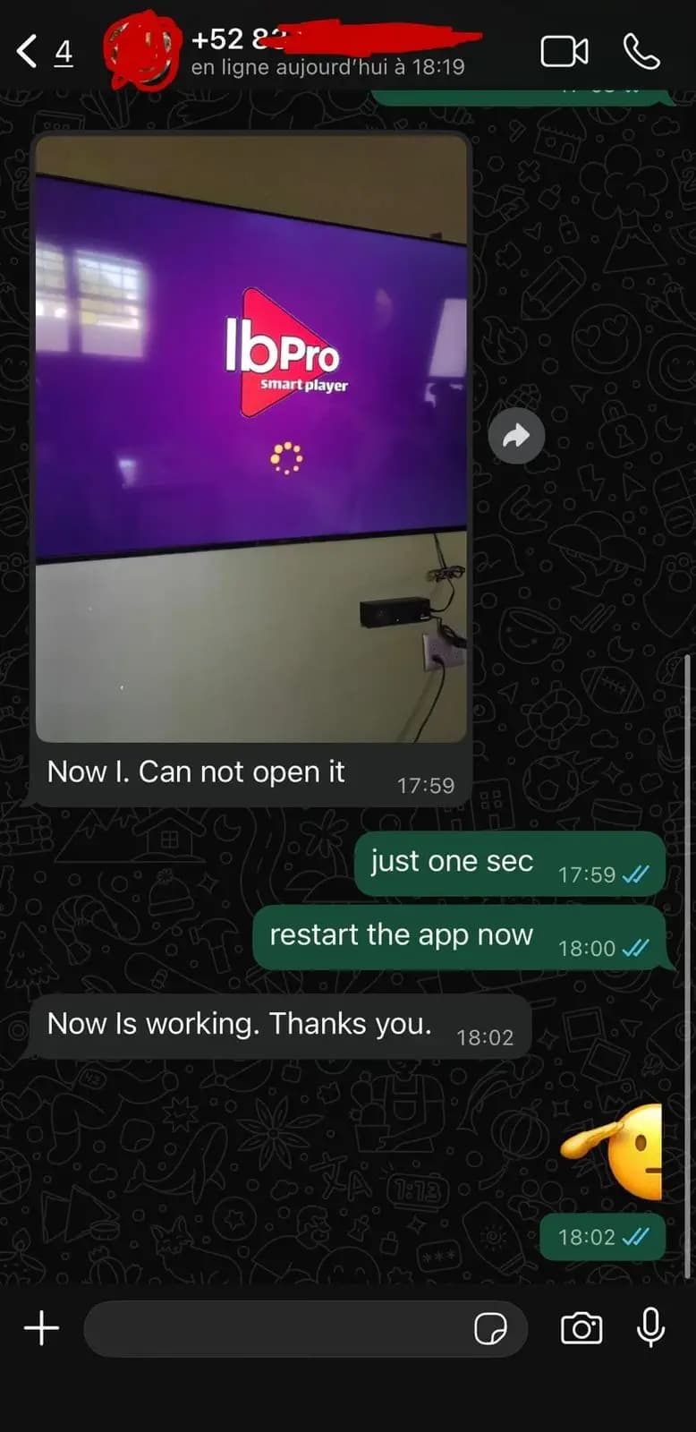 Watchzio customer review screenshot 3 — verified WhatsApp feedback