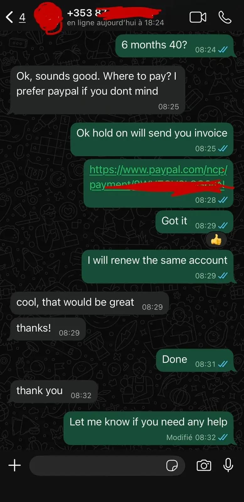 Watchzio customer review screenshot 7 — verified WhatsApp feedback